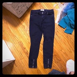 Paige Ankle Zipper Denim, Size 28